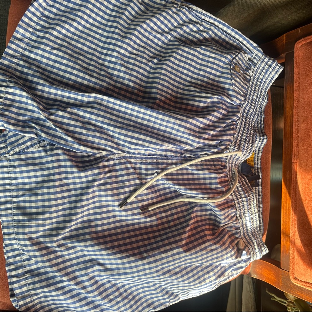 Polo Blue Gingham Men's Swim trunks